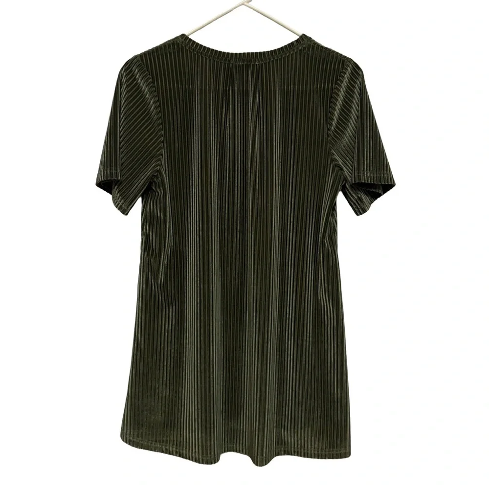 POL Green Velvet Ribbed Top - Picture 5 of 5